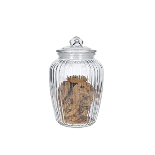 KitchenCraft Cookie/koekjesvoorraadpot, vintage, groot, 2,2 liter, doorzichtig