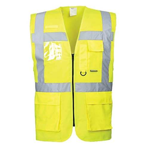 Limited-time offer: Portwest S476 Berlin Executive Hi Vis Vest Mens Lightweight Reflective Safety Workwear Gilet 7 Pockets Zip Dual ID Holder Radio Loop Construction Site, Yellow, 6XL from 10.45 £ to 10.45 £ (save 0.00%)