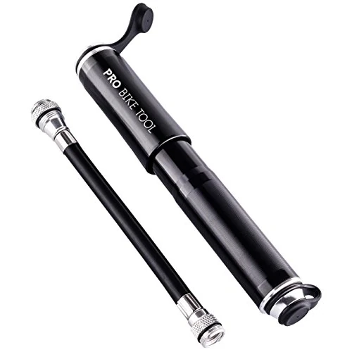 PRO BIKE TOOL Mini Bike Pump - Fits Presta and Schrader - High Pressure Psi - Reliable, Compact & Light - Bicycle Tyre Pump for Road, Mountain and BMX Bikes