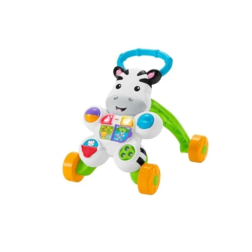 Offerta a tempo: Fisher-Price Zebra Primi Passi Spingibile, Giocattolo Elettronico Educativo con Musica e Suoni, per Camminare, per Bambini di 6+ Mesi, Edizione: Francese, DLD96 - 0.00% da 38.02 € a 38.02 €