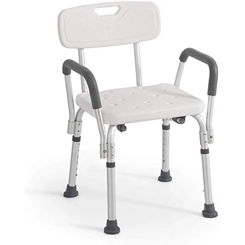 Shower Seat with Removable Backrest and Armrests