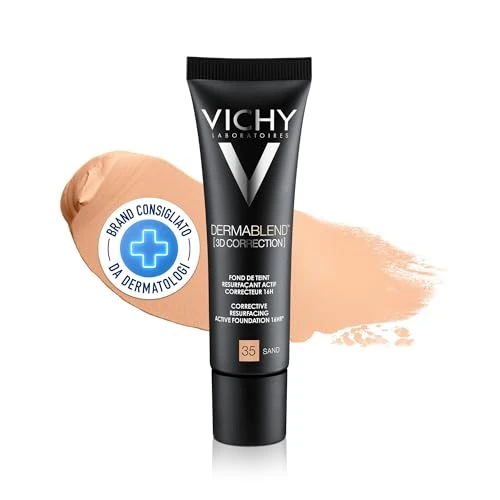 Offre limitée : Vichy, Dermablend, Fond de Teint Resurfaçant 3D, Actif Correcteur, Longue Tenue 16H, Haute Couvrance, SPF 25, Adapté aux Peaux Sensibles, Teinte : Sable 35, 30 ml de 24.32 € à 19.95 € (18% de remise)