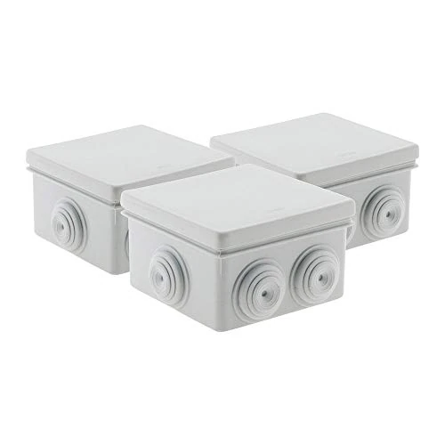 Offerta a tempo: Zenitech - Set di 3 scatole di derivazione impermeabili, Quadrate, Bianco, Dimensioni di 80 x 80 x 46 mm, IP55 - 22% da 5.90 € a 4.59 €