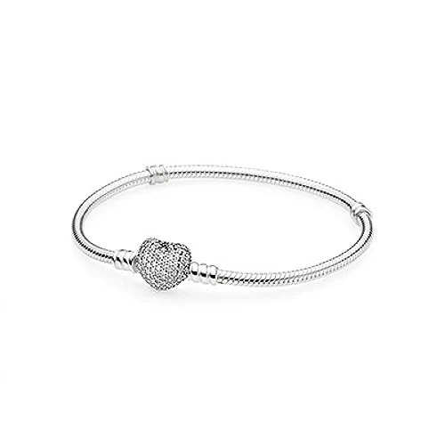 Limited offer: Pandora Moments Sparkling Heart Clasp Snake Chain Bracelet from 89.89 EUR to 81.80 EUR (save 9%)