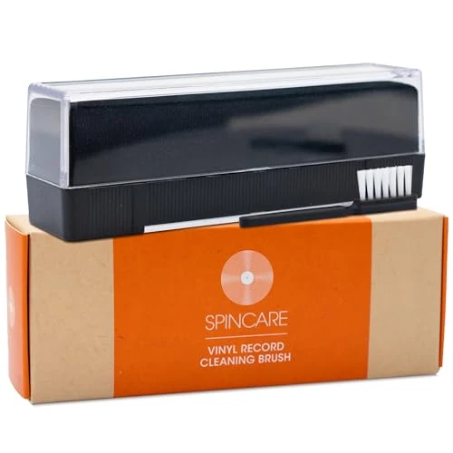 Limpia Vinilos | Spincare Cepillo Limpiador de Vinilos de Terciopelo para LP con Tapa Protectora Antipolvo | Cepillo para Cuidado de Álbumes | Limpia Discos Vinilos Polvo y Suciedad