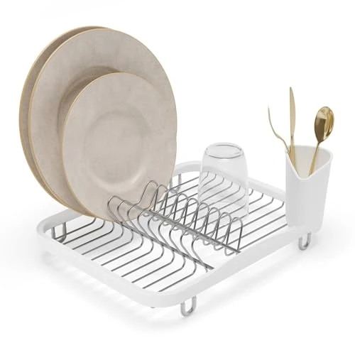 Umbra SINKIN Dish Rack WHT/NKL