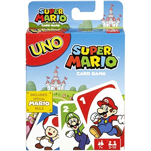 Tijdelijke aanbieding: UNO Super Mario Card Game Animated Character Themed Collector Deck 112 Cards with Character Images, Gift for Kids Ages 7 Years Old & Up, DRD00 van 12.07 EUR naar 8.69 EUR (korting 28%)