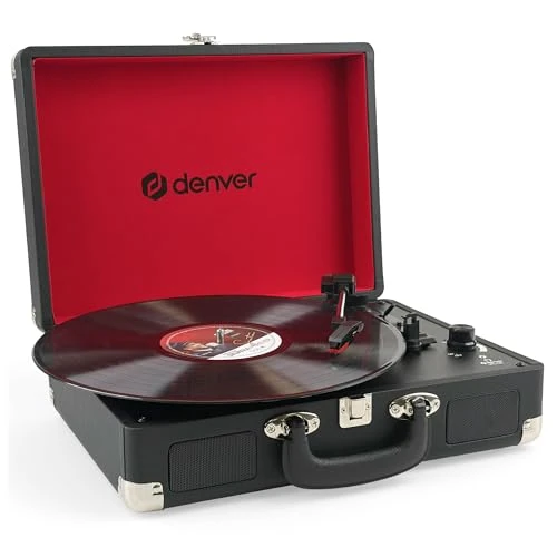 Offerta a tempo: Denver Giradischi Portatile con Altoparlanti e USB, Nero - 5% da 54.95 € a 51.95 €