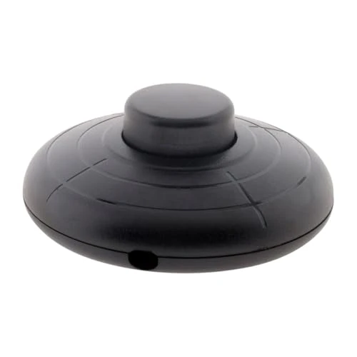 Zenitech - Interruptor de Pie para Lámpara - Negro - Instalación Fácil - Compatible con Todos los Luminarias - Diseño Discreto para Salones y Dormitorios - Máxima Durabilidad con Materiales de Calidad