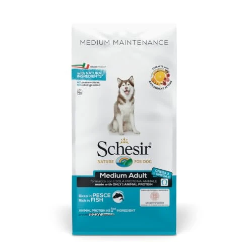 Offerta a tempo: Schesir, Alimento Secco per Cani di Media Taglia al Gusto Pesce, in Crocchette - Formato Sacco da 12Kg - 35% da 43.99 € a 28.59 €