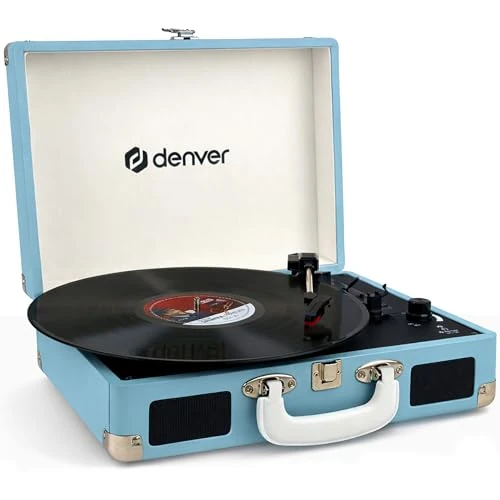 Tijdelijke aanbieding: Denver Kofferplatenspeler met Luidsprekers en USB, Blauw van 49.80 € naar 49.80 € (0.00% korting)