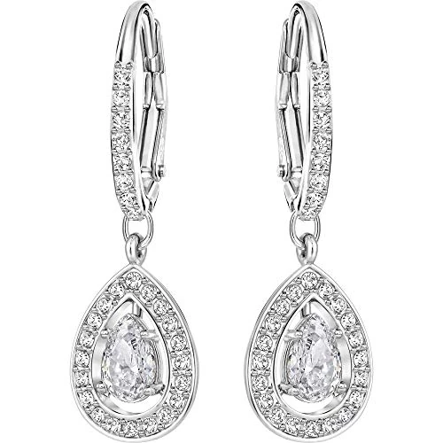 Limited-time offer: Swarovski Women's Angelic Attract Hoop Pierced Earrings, Set of Dangling White Swarovski Earrings with Rhodium Plating from 52.74 GBP to 52.74 GBP (save 0%)