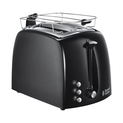 Oferta limitada: Russell Hobbs Tostadora Textures Plus - 2 Ranuras Cortas y Anchas, Tostador para 2 Rebanadas, Bandeja Recogemigas, Calientapanecillos, Función Cancelar y Descongelar, Negro - 22601-56 de 23.48 EUR a 19.98 EUR (ahorro 15%)