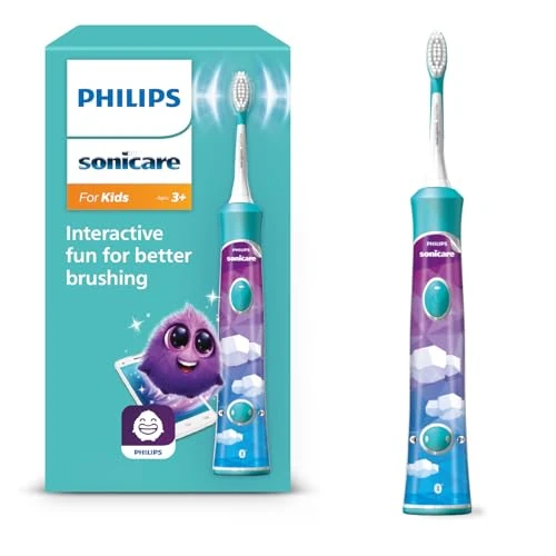 Offerta a tempo: Philips Sonicare For Kids HX6322/04 Spazzolino Elettrico Sonico per Bambini, Connesso all'App, Blu — 39% da 69,99 € a 42,99 €