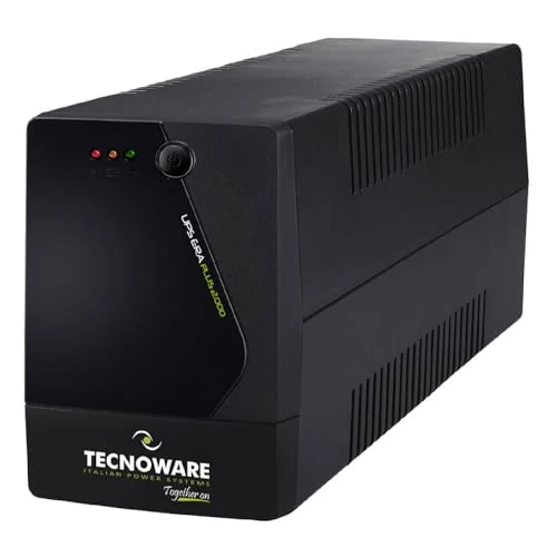 Tecnoware UPS 2000VA voor PC/Modem, NIET voor Gaming/Console, ERA PLUS UPS, 6 IEC, software, bescherming tegen stroomuitval/spanningspieken voor PC, modem, bewaking, kassa, NAS, POS