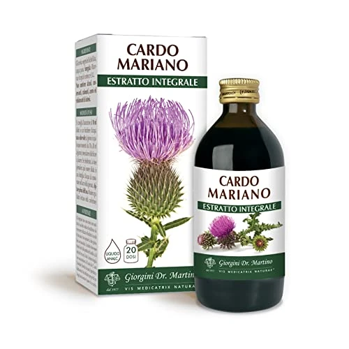 Dr Giorgini CARDO MARIANO Estratto Integrale Liquido Analcoolico - 200 ml (integratore di cardo mariano che favorisce la funzione apatica)