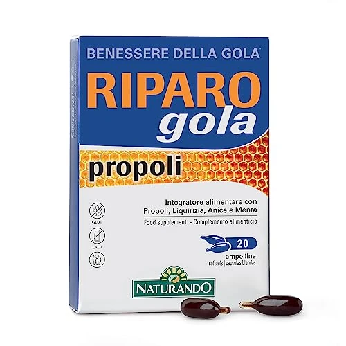 NATURANDO RIPARO GOLA PROPOLI 20 AMPOLLINE Effetto lenitivo gola e faringe
