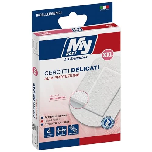 Offerta a tempo: My Doct Cerotti Delicati Alta Protezione XXL, 7.5x10 cm, Colore Bianco, 4 Pezzi - 0.00% da 7.26 € a 7.26 €