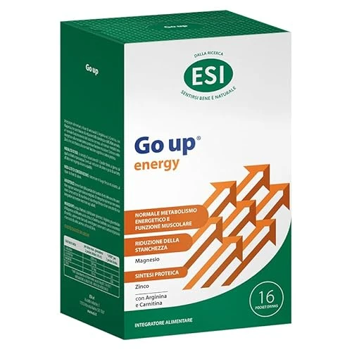 Offerta a tempo: ESI - Go Up, Integratore Alimentare a Base di L-Arginina, L-Carnitina e Magnesio, Favorisce la Riduzione di Stanchezza e Affaticamento, Gusto Dulce de Leche, Senza Glutine e Vegano, 16 Pocket Drink - 35% da 16.90 € a 10.98 €