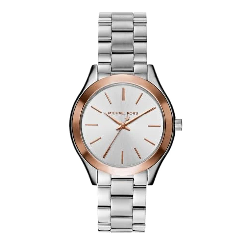 Limited offer: Michael Kors Slim Runway Watch for Women, 33mm Quartz Three Hand Movement with Stainless Steel Strap from 84.51 EUR to 76.06 EUR (save 10%)