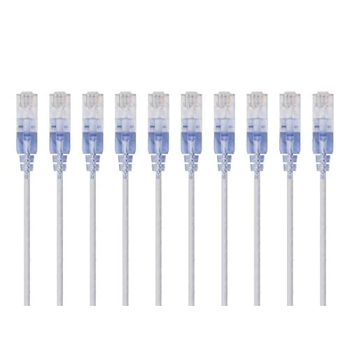 Offerta a tempo: Monoprice Cavo patch Ethernet Cat6A antigroviglio, RJ45, 550 Mhz, 3 G, UTP, filo di rame puro nudo, 30 AWG, confezione da 90 cm, bianco, serie SlimRun, confezione da 10 - 0.00% da 37.64 € a 37.64 €