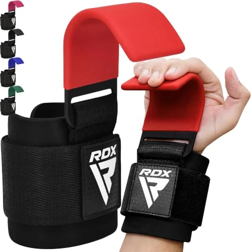 Limited-time offer: RDX Weight Lifting Hooks for Deadlifting (Pair) - 600Lbs Capacity - 8MM Neoprene Wrist Support Wraps - Grip Enhancer for Pull Ups Lat Pulldowns Rows - Adjustable Gym Workout Power Straps for Men Women from 19.99 £ to 19.99 £ (save 0.00