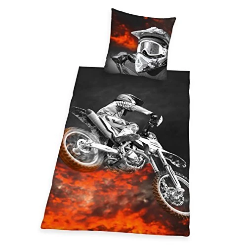 Offre limitée : Herding YOUNG COLLECTION Parure de Lit Réversible, Motocross, Housse de Couette 135 x 200 cm, Taie d'Oreiller 80 x 80 cm, Polyester de 31.22 € à 31.22 € (0.00% de remise)