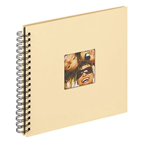 walther design Álbum de Fotos crème 26 x 25 cm álbum en Espiral con Recorte de Cubierta, Fun SA-108-H