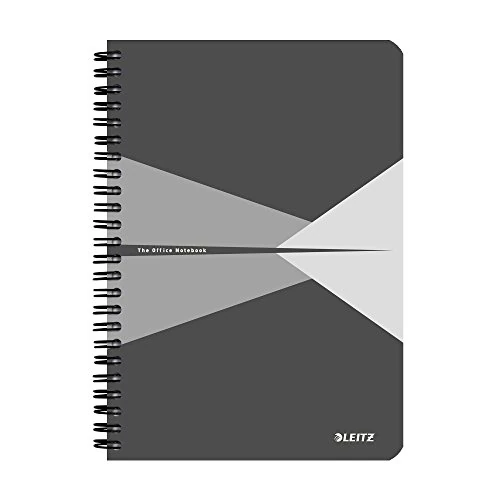Offerta a tempo: LEITZ OFFICE Blocco per appunti, Formato A5 , Rilegatura a spirale, Copertina in PP, 90 Fogli, Righe, Grigio - 44990085 - 27% da 6.77 € a 4.93 €