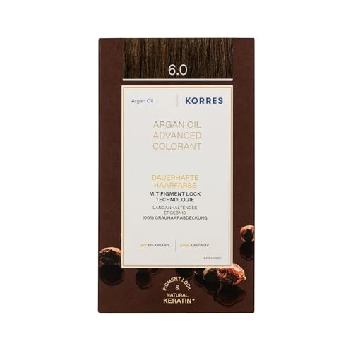 Offre limitée : KORRES - Coloration Permanente aux Extraits Végétaux - Couvre 100% des Cheveux Blancs - Sans Ammoniaque, Sans PPD - 6.0 Blond foncé de 15.90 € à 12.99 € (18% de remise)