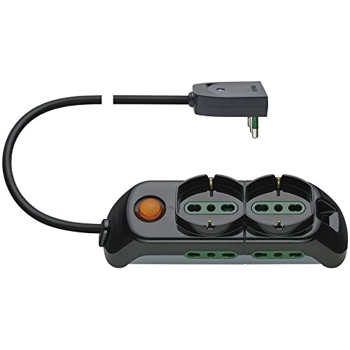 Offerta a tempo: VIMAR FP00521.C Presa Multipla con Interruttore Luminoso, 2 Prese universali, 4 Biprese Sicury, 1.5 m, Nero - 0.00% da 23.25 € a 23.25 €