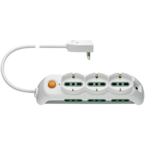 Tijdelijke aanbieding: VIMAR FP00533.C.B meervoudige stekkerdoos met verlichte schakelaar en overspanningsbeveiliging, 3 universele stopcontacten, 6 stopcontacten van 24.13 € naar 24.13 € (0.00% korting)