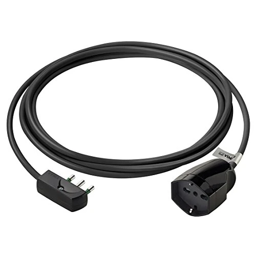 Offerta a tempo: Vimar 0P32381 Prolunga Universale lineare 3 metri, 3G1, spina piatta SPA17, presa P40, sistema SICURY, nero - 19% da 15.40 € a 12.49 €