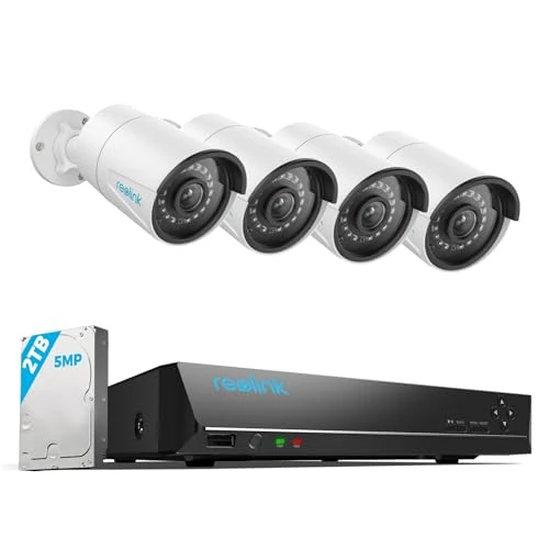 Begrenztes Angebot: Reolink 5MP Überwachungskamera Aussen Set, Videoüberwachung mit 8CH 2TB HDD NVR und 4X 5MP PoE IP Outdoor Kamera, mit Personen-/Fahrzeugerkennung für 24/7 Überwachung, IR Nachtsicht, RLK8-410B4-5MP von 451.78 EUR auf 374.98 EUR (Rabatt 17%)