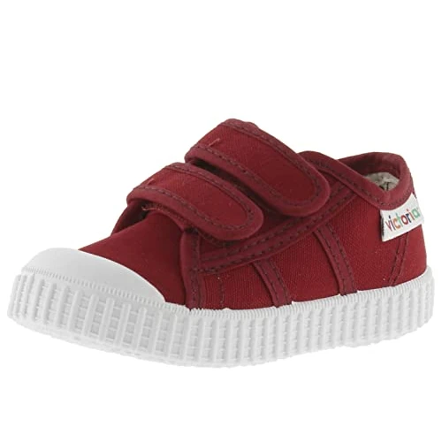 Victoria Baskets Unisexe 1915 Toile & Double Fermeture Auto-Agrippante & Bout Renforcé 136606 pour Enfants Carmin 22