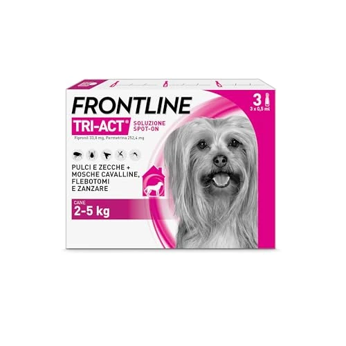 Offerta a tempo: Frontline Tri-Act x3 Antiparassitario Cani Contro la Leishmaniosi (2-5Kg) - 7% da 20.99 € a 19.49 €