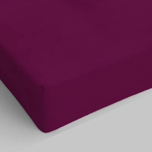 Offerta a tempo: Lenzuolo Sotto MAX COLOR con Angoli Elasticizzati da 25 cm Letto Piazza e Mezza 120x200 cm, 100% Cotone Made in Italy - Tinta Unita PRUGNA - 0.00% da 17.92 € a 17.92 €