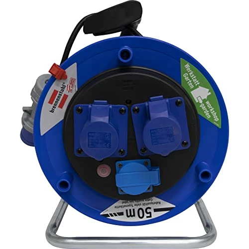 Offerta a tempo: Prolunga Elettrica 50 Metri con Avvolgicavo Professionale Brennenstuhl | Spina CEE 3 poli, 230 V/16A| 1 presa Schuko e 2 prese CEE 3 poli 230V/16A Autochiudenti | Serie Garant ST CEE2 - IP44 - 36% da 169.00 € a 108.83 €