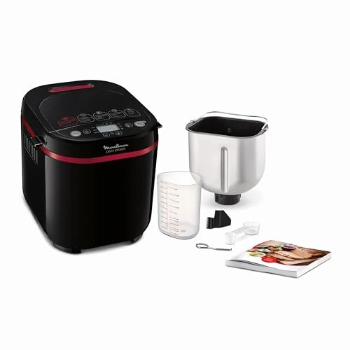Moulinex Bread Maker with Programmes, Plastic, 31 x 29 x 29 cm Noir/Pourpre