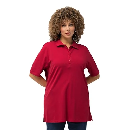 Limited offer: Ulla Popken Womenswear Plus Size Curvy Basic Pique Polo Shirt 637297 from 12.44 EUR to 12.44 EUR (save 0%)