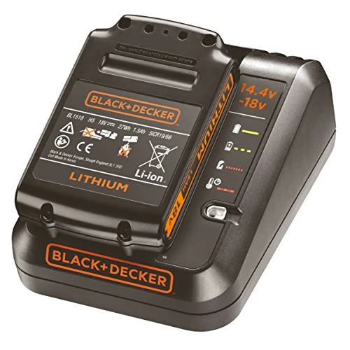 Offerta a tempo: BLACK+DECKER STARTER KIT BATT 18V 1.5Ah + CARICABATTERIE RAPIDO 1A BDC1A15-QW - 55% da 82.90 € a 37.45 €