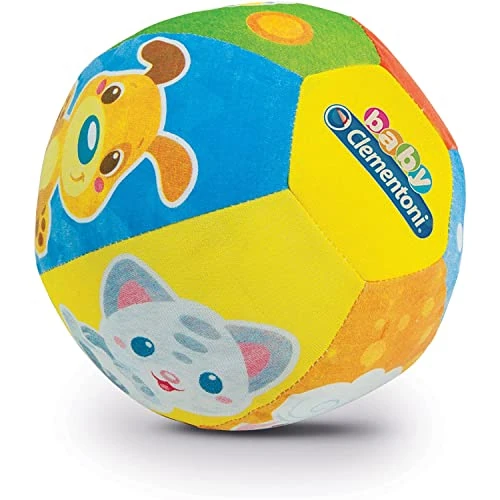 Clementoni Baby Palla Musicale Amici Animali, Gioco Elettronico per Bambini 3+ Mesi, con Suoni e Dolci Melodie, in Morbida Stoffa, Stimola Manualità, Tatto e Motricità, Lingua Italiana, 17132