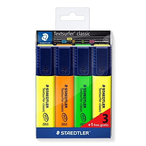 Limited offer: STAEDTLER 364-S WP4P Highlighter Textsurfer classic containing 3 + 1 from 5.29 EUR to 5.00 EUR (save 5%)