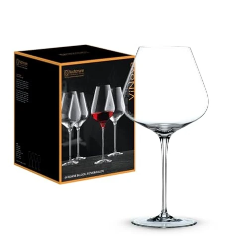 Nachtmann 4-teiliges Rotweingläser Set, 840 ml, ViNova, 98072, Burgunder Weingläser aus Kristallglas, Rotwein Gläser spülmaschinenfest