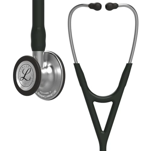 3M Littmann Cardiology IV Diagnostische Stethoscoop, borststuk met standaardafwerking, zwarte slang, roestvrijstalen steel en headset, 27 inch, 6152