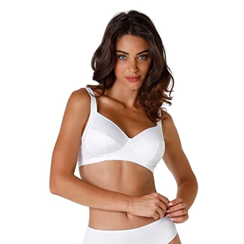 Offerta a tempo: Lovable Reggiseno Senza Ferretto in Micro con Sottocoppa in Cotone, Non Imbottito, Sostegno e Comfort, Taglie Forti, Art. 4020, Shaping Donna, Bianco, 40 / 6C - 26% da 44.90 € a 33.25 €