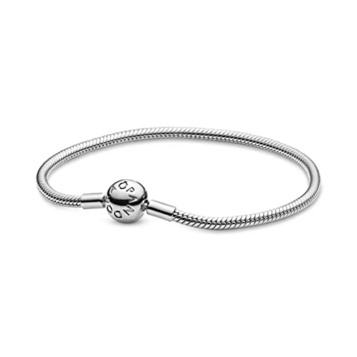 Oferta limitada: Pandora Icons Pulsera con cadena de serpiente de plata con cierre redondo, 17 de 59.00 EUR a 41.30 EUR (ahorro 30%)
