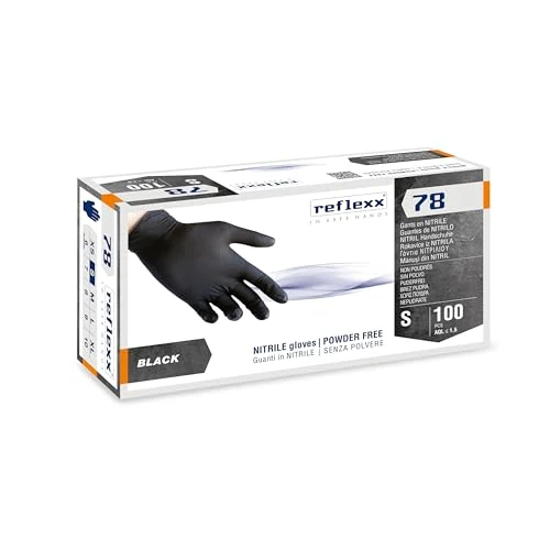 Oferta limitada: Reflexx R78 Guantes de Nitrilo, Sin Polvo, Talla S, Negro (Paquete de 100 Piezas) de 11.50 € a 11.50 € (ahorro 0.00%)