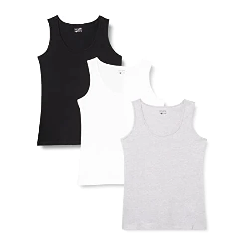 Offerta a tempo: Berydale BD161 Canottiera, Nero/Grigio Chiaro mélange/Bianco (Confezione da 3 Pezzi), S (Pacco da 3) Donna - 57% da 23.95 € a 10.35 €
