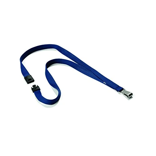 Offerta a tempo: Durable 812728 - Cordoncino in tessuto soft colour, sgancio di sicurezza anti soffocamento, moschettone in metallo, blu notte, confezione da 10 pezzi - 11% da 29.09 € a 26.00 €